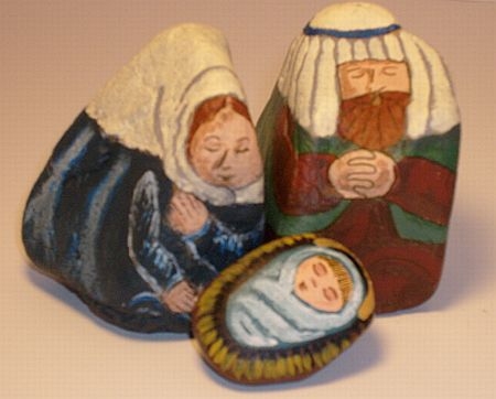 Christian rock art paintings, Nativity, Holy Family